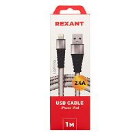 Кабель Rexant USB 2.0 - Lightning 1 метр (18-7056) фото Кабель Rexant USB 2.0 - Lightning 1 метр (18-7056)