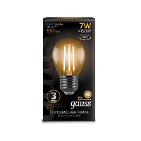 Лампа светодиодная Gauss Filament P 7Вт E27 2700К 550Лм 105802107 фото Лампа светодиодная Gauss Filament P 7Вт E27 2700К 550Лм 105802107