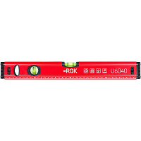 Уровень пузырьковый RGK U6040 2 глазка 400 мм с магнитом (777841)