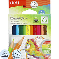 Карандаши цветные Deli Enovation mini 12 карандашей 12 цветов трёхгранные (укороченные) фото Карандаши цветные Deli Enovation mini 12 карандашей 12 цветов трёхгранные (укороченные)