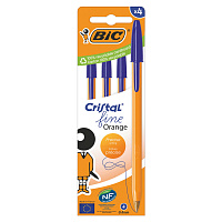 Ручки шариковые BIC "Orange Original", НАБОР 4 шт., СИНИЕ, узел 0,8 мм, линия письма 0,3 мм, пакет, 8308521 фото Ручки шариковые BIC "Orange Original", НАБОР 4 шт., СИНИЕ, узел 0,8 мм, линия письма 0,3 мм, пакет, 8308521