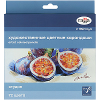 Карандаши цветные художественные Гамма "Студия", 72цв., заточен., картон. упаковка фото Карандаши цветные художественные Гамма "Студия", 72цв., заточен., картон. упаковка