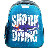Ранец Комус Класс (№1 School) Shark Diving анатомический синий с двумя отделениями фото Ранец Комус Класс (№1 School) Shark Diving анатомический синий с двумя отделениями