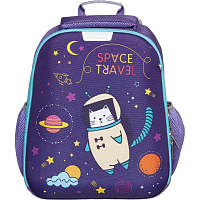 Ранец Комус Класс (№1 School) Кот-космонавт анатомический фиолетовый с двумя отделениями фото Ранец Комус Класс (№1 School) Кот-космонавт анатомический фиолетовый с двумя отделениями