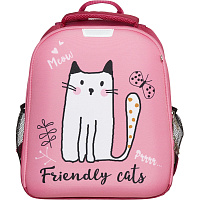 Ранец Комус Класс Light Friendly Cats анатомический розовый с двумя отделениями фото Ранец Комус Класс Light Friendly Cats анатомический розовый с двумя отделениями