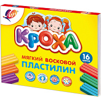 Пластилин восковой Луч Кроха 16 цветов 240 грамм фото Пластилин восковой Луч Кроха 16 цветов 240 грамм