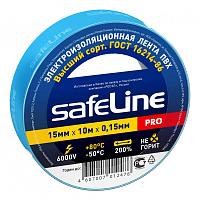 Изолента Safeline ПВХ 15 мм x 10 м синяя фото Изолента Safeline ПВХ 15 мм x 10 м синяя