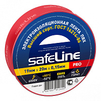 Изолента Safeline ПВХ 19 мм x 20 м красная фото Изолента Safeline ПВХ 19 мм x 20 м красная