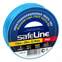 Изолента Safeline ПВХ 19 мм x 20 м синяя фото Изолента Safeline ПВХ 19 мм x 20 м синяя