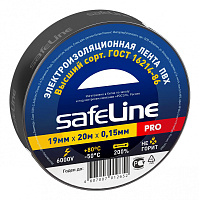 Изолента Safeline ПВХ 19 мм x 20 м черная фото Изолента Safeline ПВХ 19 мм x 20 м черная