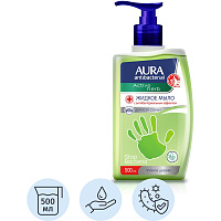 Мыло жидкое Aura Antibacterial Active Herb Чайное дерево 500 мл фото Мыло жидкое Aura Antibacterial Active Herb Чайное дерево 500 мл