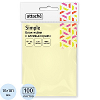 Стикеры Attache Simple 76х101 мм пастельные желтые (1 блок на 100 листов) фото Стикеры Attache Simple 76х101 мм пастельные желтые (1 блок на 100 листов)
