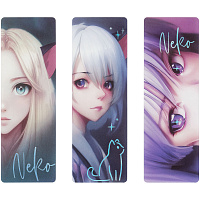Закладки для книг, 3шт., MESHU "Neko girl фото Закладки для книг, 3шт., MESHU "Neko girl