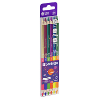 Карандаши цветные двусторонние металлик/неон Berlingo "SuperSoft. Metallic-Neon", 12цв., 06шт., трехгран., заточен., европодвес фото Карандаши цветные двусторонние металлик/неон Berlingo "SuperSoft. Metallic-Neon", 12цв., 06шт., трехгран., заточен., европодвес