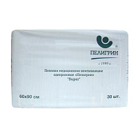 Пеленки одноразовые впитывающие Пелигрин Super 60x90 см (30 штук в упаковке) фото Пеленки одноразовые впитывающие Пелигрин Super 60x90 см (30 штук в упаковке)