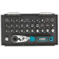 Набор бит , 1/4, магнитный адаптер, сталь S2, 33 предмета Gross  11365