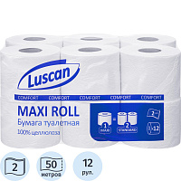 Бумага туалетная Luscan Comfort Max 2-слойная белая (12 рулонов в упаковке) фото Бумага туалетная Luscan Comfort Max 2-слойная белая (12 рулонов в упаковке)