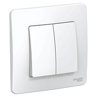 Выключатель двухклавишный Schneider Electric Blanca 10А IP20 с рамкой скрытого монтажа белый (BLNVS010501) фото Выключатель двухклавишный Schneider Electric Blanca 10А IP20 с рамкой скрытого монтажа белый (BLNVS010501)