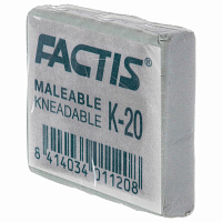 Ластик-клячка художественный FACTIS K 20 (Испания), 37х29х10 мм, супермягкий, серый, CCFK20 фото Ластик-клячка художественный FACTIS K 20 (Испания), 37х29х10 мм, супермягкий, серый, CCFK20