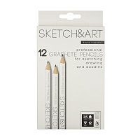 Карандаш чернографитный художественный 4B Sketch&Art заточенный трехгранный, корпус белый фото Карандаш чернографитный художественный 4B Sketch&Art заточенный трехгранный, корпус белый