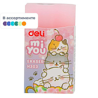 Ластик Deli MiYou EH303 ПВХ прямоугольный 40x22x12 мм фото Ластик Deli MiYou EH303 ПВХ прямоугольный 40x22x12 мм