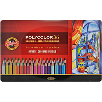 Карандаши цветные художественные классические Koh-i-Noor Polycolor 36 карандашей 36 цветов шестигранные фото Карандаши цветные художественные классические Koh-i-Noor Polycolor 36 карандашей 36 цветов шестигранные