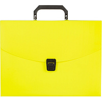 Папка-портфель пластиковая Attache Neon А4 желтая (33.5x23 см, 1 отделение) фото Папка-портфель пластиковая Attache Neon А4 желтая (33.5x23 см, 1 отделение)
