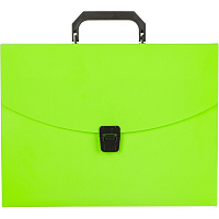 Папка-портфель пластиковая Attache Neon А4 зеленая (33.5x23 см, 1 отделение) фото Папка-портфель пластиковая Attache Neon А4 зеленая (33.5x23 см, 1 отделение)