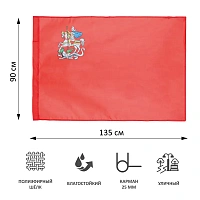 Флаг Московской области 90х135см фото Флаг Московской области 90х135см