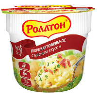 Картофельное пюре Роллтон мясное 40 г (24 штуки в упаковке) фото Картофельное пюре Роллтон мясное 40 г (24 штуки в упаковке)