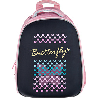 Ранец Комус Класс (№1 School) Easy Butterfly анатомический розовый с одним отделением фото Ранец Комус Класс (№1 School) Easy Butterfly анатомический розовый с одним отделением