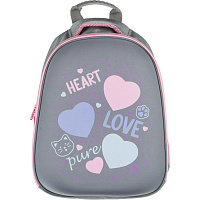 Ранец Комус Класс (№1 School) Easy Heart анатомический серый с двумя отделениями фото Ранец Комус Класс (№1 School) Easy Heart анатомический серый с двумя отделениями