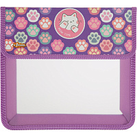 Папка для тетрадей Комус Класс Лапки А5 картон/пластик с 1 отделением липучка