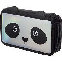 Пенал двухсекционный Комус Класс Panda черный фото Пенал двухсекционный Комус Класс Panda черный