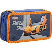 Пенал трехсекционный Комус Класс Super car синий фото Пенал трехсекционный Комус Класс Super car синий