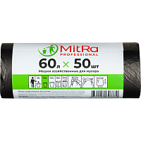 Мешки для мусора Mitra Professional 60 л черные (ПНД 7 мкм, 50 штук) фото Мешки для мусора Mitra Professional 60 л черные (ПНД 7 мкм, 50 штук)