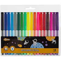 Фломастеры Комус Класс (№1 School) Space time 18 цветов с вентилируемыми колпачками смываемые фото Фломастеры Комус Класс (№1 School) Space time 18 цветов с вентилируемыми колпачками смываемые