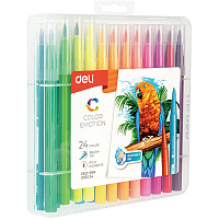 Фломастеры Deli Color Emotion 24 цвета с вентилируемыми колпачками смываемые фото Фломастеры Deli Color Emotion 24 цвета с вентилируемыми колпачками смываемые