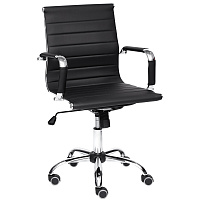 Кресло офисное TetChair Urban-Low черное (искусственная кожа, металл) фото Кресло офисное TetChair Urban-Low черное (искусственная кожа, металл)