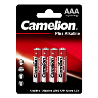 Батарейка ААА мизинчиковая Camelion Plus Alkaline блистер (4 штуки в упаковке) фото Батарейка ААА мизинчиковая Camelion Plus Alkaline блистер (4 штуки в упаковке)