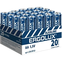Батарейка AA пальчиковая Ergolux Alkaline (20 штук в упаковке)