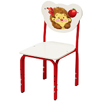 Стул детский Кузя Ежик (с рисунком/красный, рост 1-3)
