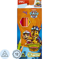 Карандаши цветные Deli Paw Patrol 12 карандашей 12 цветов трёхгранные фото Карандаши цветные Deli Paw Patrol 12 карандашей 12 цветов трёхгранные