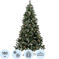 Ёлка искусственная новогодняя напольная заснеженная с украшениями 1.8 м