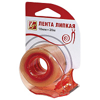 Клейкая лента канцелярская Луч прозрачная 18 мм х 20 м в диспенсере