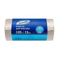 Мешки для мусора Luscan 120 л прозрачные (ПВД 40 мкм, 15 штук) фото Мешки для мусора Luscan 120 л прозрачные (ПВД 40 мкм, 15 штук)