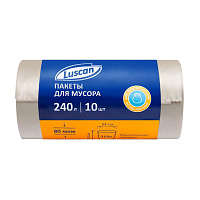 Мешки для мусора Luscan 240 л прозрачные (ПВД 80 мкм, 10 штук) фото Мешки для мусора Luscan 240 л прозрачные (ПВД 80 мкм, 10 штук)