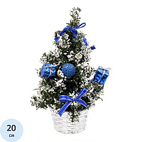 Елка настольная Елка, с декором, синий L12 W12 H20 см 237299
