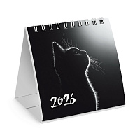 Календарь-домик настольный на гребне, 2026 г., BRAUBERG, 101х101 мм, "Милый котик", 117281 фото Календарь-домик настольный на гребне, 2026 г., BRAUBERG, 101х101 мм, "Милый котик", 117281