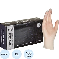 Перчатки одноразовые универсальные виниловые Aviora нестерильные неопудренные размер XL (9-10) бесцветные (50 пар/100 штук в упаковке)